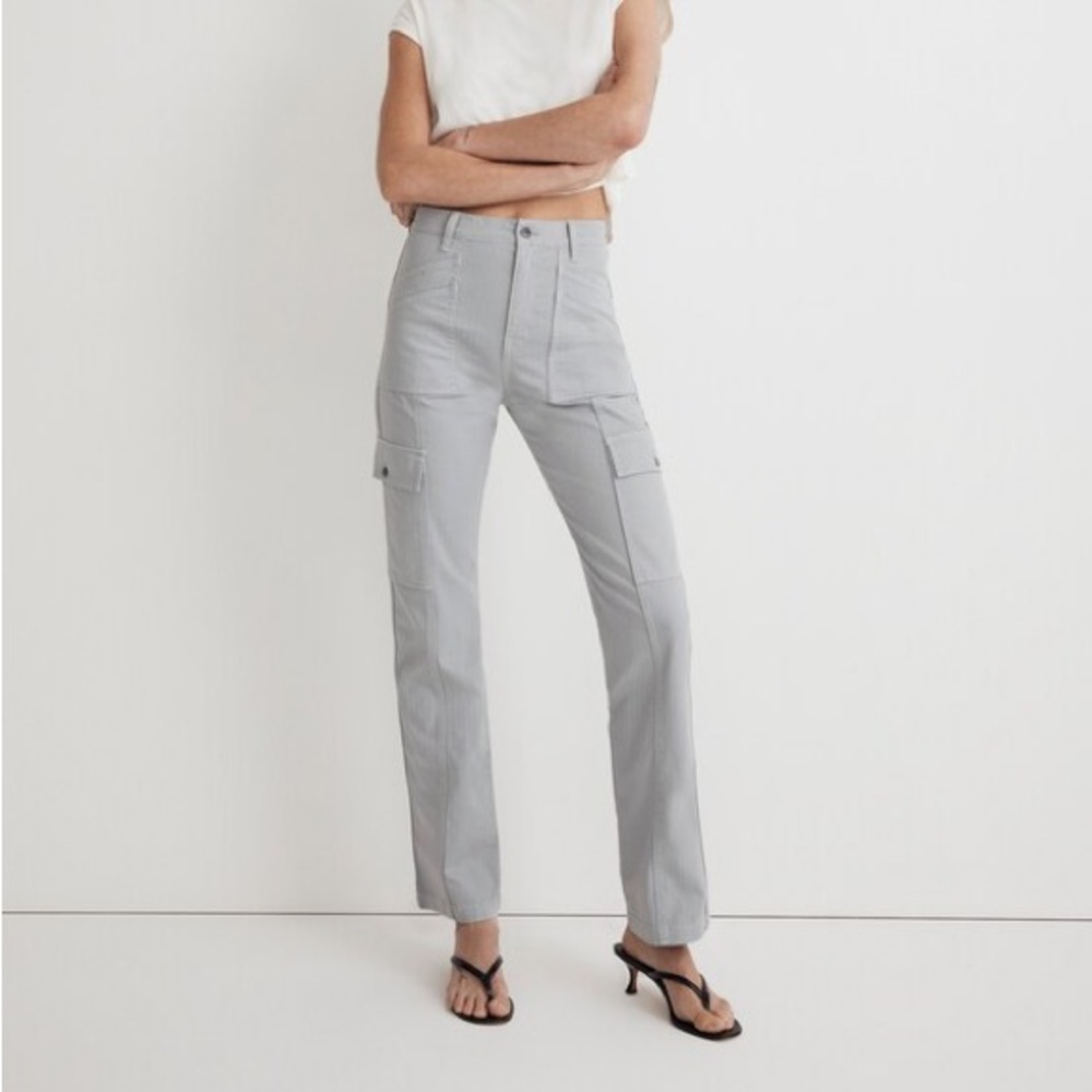 Madewell The Garment-Dyed '90s Straight Cargo Pant Solstice Gray NWT
